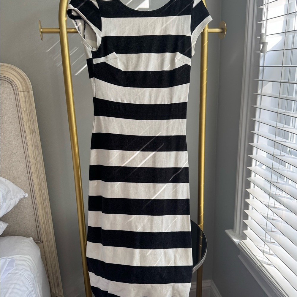 Black and White Striped Dress